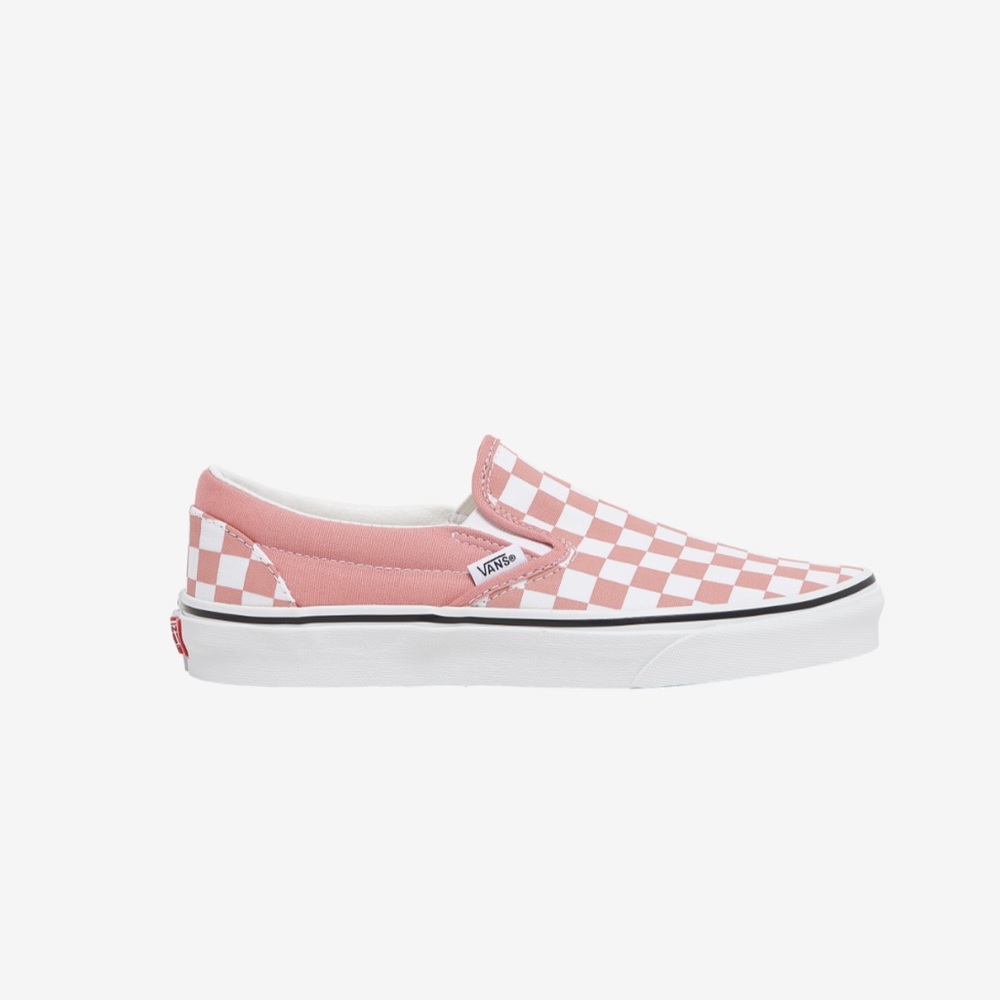Vans pink checkered board slipons
